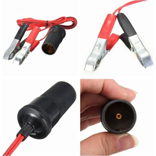 2018 12V Car Auxiliary Cigarette Lighter Socket Connector Battery Crocodile Clips Power Adapter Extension Cord Hot Drop Shipping