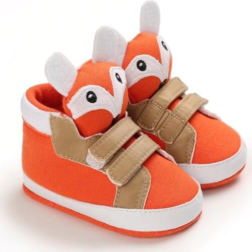 2021 Spring Autumn Sneakers Cartoon Baby Shoes Baby Boys Girls Soft-soled Non-slip Mid-high Casual Toddler Shoes For 0-18M