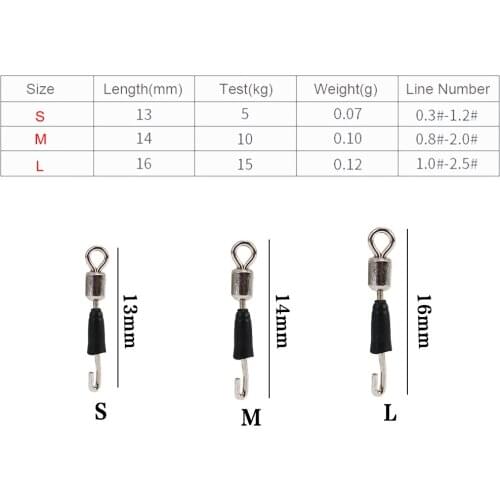30PCS/Lot Ball Bearing Swivel Solid Rings Fishing Connector Ocean Boat Fishing Hooks Quick Fast Link Connector
