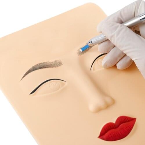 3D Tattoo Practice Skin Face Silicone Permanent Makeup Microblading Eyebrow Lip Eyeline Cosmetic Beauty Women Face Tattoo Supply