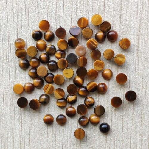 5mm New Wholesale 50pcs/lot good quality natural tiger eye stone round cab cabochon beads for jewelry making free shipping
