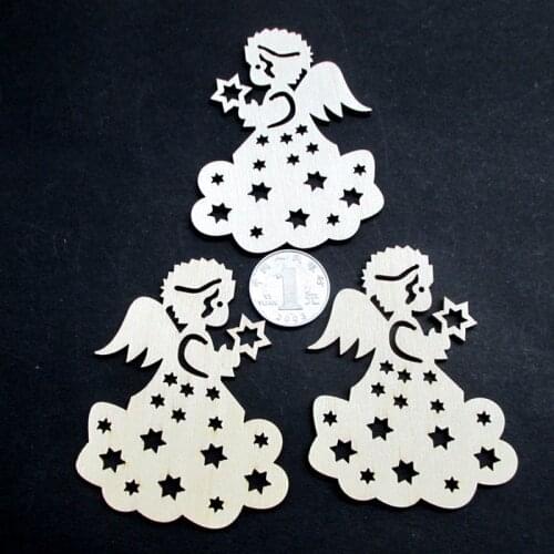 80*62mm(24pcs/bag)new ecru Beautiful angel Wooden crafts Fit Family wedding decoration and Scrapbooking DIY accessories A195