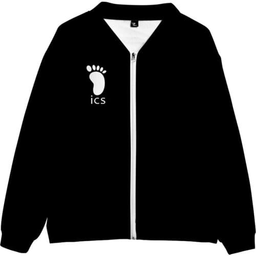 Anime Haikyuu Karasuno High School 3D Printed Cosplay Zip Up Coat Jacket