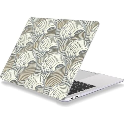 Retro Sea Waves Pattern Laptop Case For Apple MacBook Retina Air 12 13.3 New Pro 15.4 16 inch Cover shell