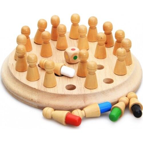 Wooden Memory Match Stick Chess Game Fun Board Game Puzzle Color Cognitive Ability Toy for Children Kid Interactive Educational