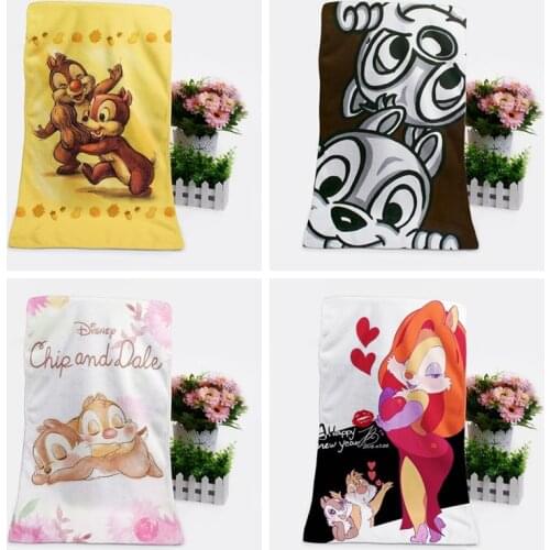 Disney Chip Dale Anime Figures Cartoon Product Cosplay Accessories Customized Bath Towel Children Washcloth