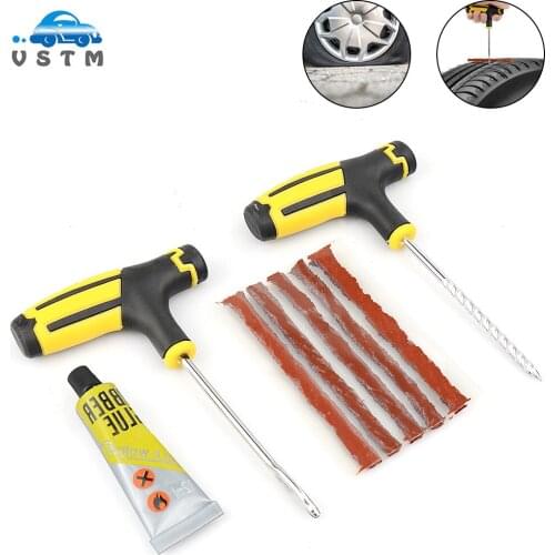 Car Tire Repair Tool Tire Repair Kit Studding Tool Set Auto Bike Tire Repair Puncture Plug Garage Car Accessories
