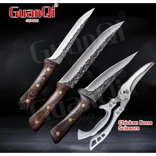 Forged Slaughter Boning Knife Special Knife for Pigs and Sheep Kitchen Bone Meat Fish Sushi Knife Fruit Vegetables Cutting Tools