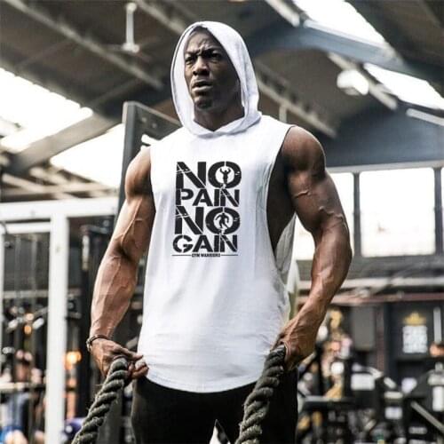 Summer Mens Gym Hooded Vest Fitness Sports Vest Large Size Mens Fitness Vest Sports Hooded Vest Loose Training Letter Top
