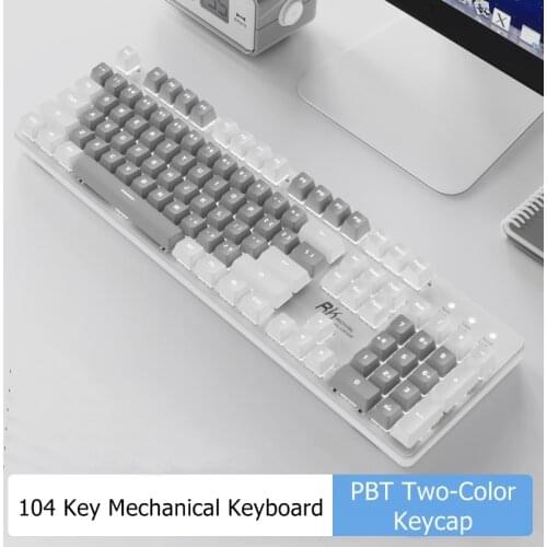 New RK 104 Key PBT Ergonomic Backlit USB Wired Mechanical Keyboard Desktop Laptop Mechanical Keyboard For Gaming,Home,Office