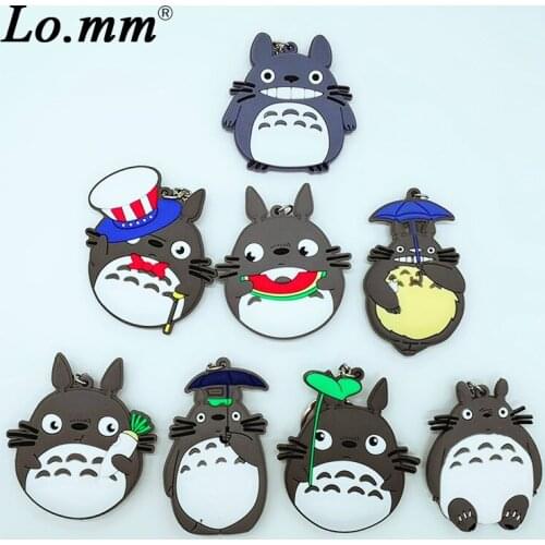 Miyazaki Hayao Totoro Anime cartoon keychain PVC cosplay animal funny cute children gifts for women accessories Pendant llavero