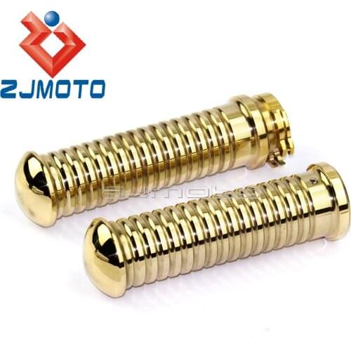 Motorcycle Rough Crafts Solid Brass 25mm Handle Grips For Harley Honda Yamaha Cafe Racer Choppers Cruiser 1" Handlebar Grips