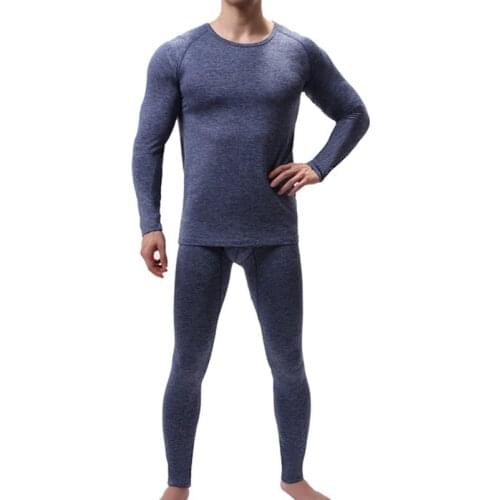 Mens Winter Autumn Thermal Underwear Sets Slim Tight Undershirts Long Johns Thermal Underwear 2pc Male Thermo Clothes
