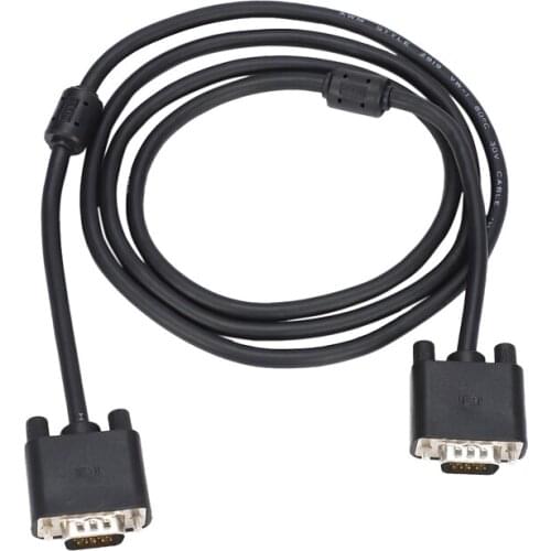 New-1.5M VGA Cable Male to Male 4+5 HD Fully Wired 15PIN for Dell LCD CRT PROJECTOR PC Laptop Monitor Black