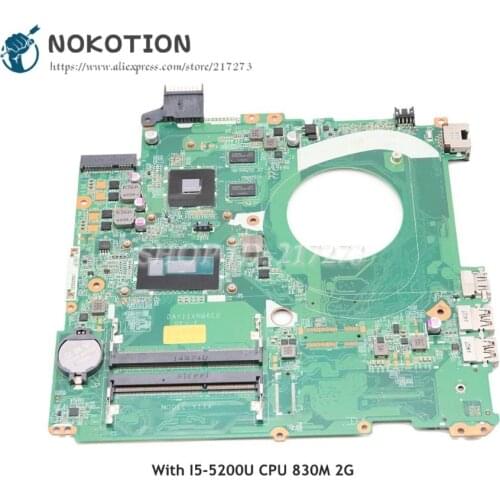 NOKOTION 782938-001 782938-501 Laptop Motherboard For HP Pavilion 15-P 15-P027TX MAIN BOARD DAY11AMB6E0 I5-5200U CPU 830M 2G