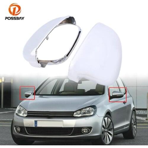 POSSBAY Car Mirror Cover Chrome Rearview Mirror cap 1K0857537 auto Exterior Parts for VW Golf R32 GTI Rabbit 2006 2007 2008 2009