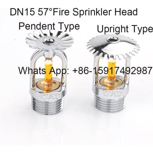 Brass 57 degree fire sprinkler head, DN15 1/2 Inch Two type sprinklers, Upright/Pendent Type