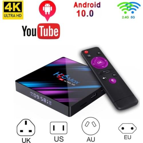 H96 MAX Android 10 Smart TV Box 4GB RAM 32GB RK3318 Media Player 4K Google Voice Assistant Youtube H96MAX 2GB 16GB Set Top Box