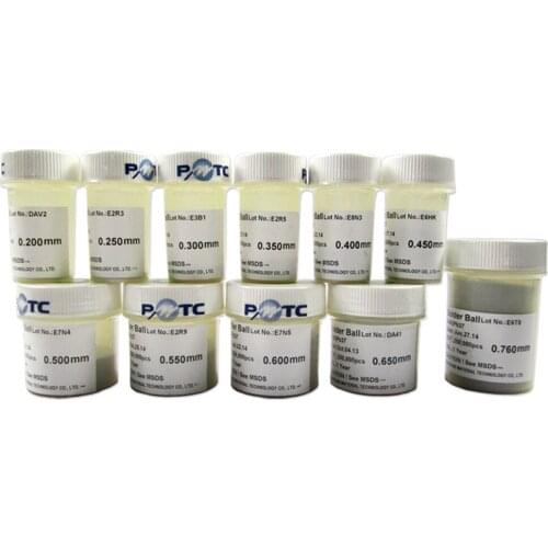 PMTC BGA Repair Tin Bead 250K Particles 0.2 0.3 0.4 0.45 0.5mm 0.55 0.6 0.65 0.76 mm Motherboard Repair Chip Welding Solder Ball