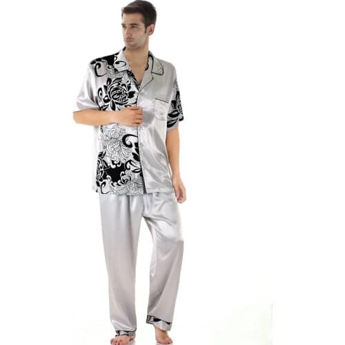 Silk Pajamas for Men Summer Pyjama Set Couple Pajamas Sleepwear