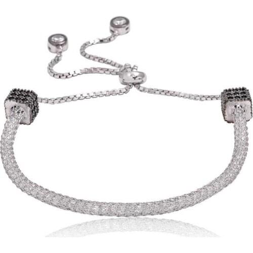 Silver with Stone , Netted Wristband for Women , Stylish, Aesthetic and Flashy, Bracelet Types for Women