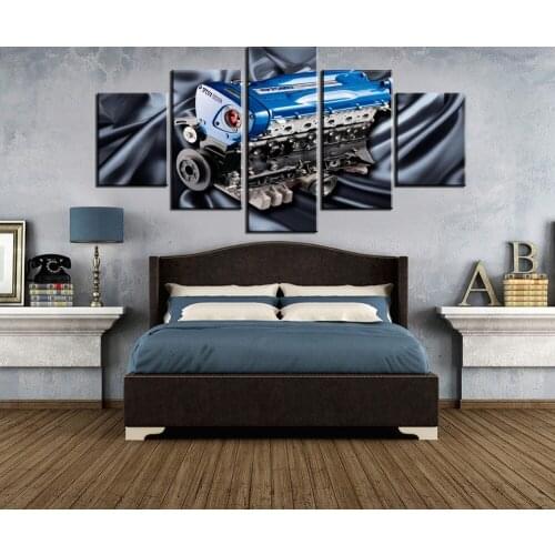 Modern Decorative 5 Pieces HD Printed Canvas Painting Nissan Skyline RB Engine For Modern Decorative Bedroom Living Room Home
