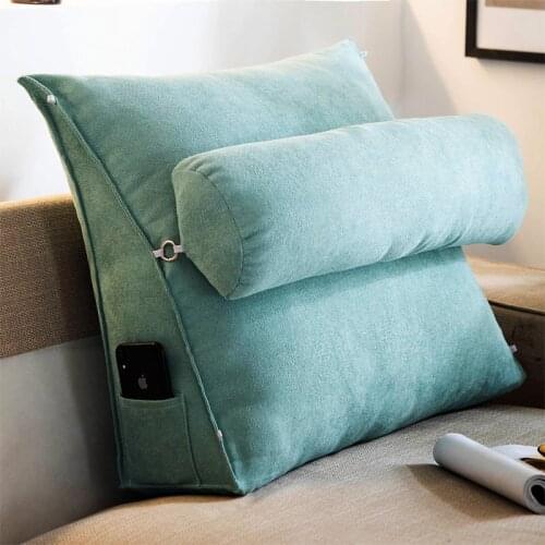 Triangle Sofa Backrest Cushion Bed Office Chair Support Pillow Chaise Lounge Waist Lumbar Cushions Decoration Household