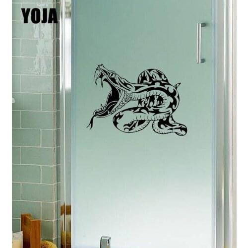 YOJA 18x25.4CM Fun Bathroom Glass Snake Decals Home Decoration Wall Sticker G2-0499