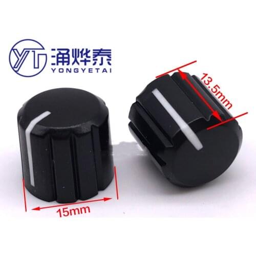 YYT 10PCS Plastic knob 15*13.5MM potentiometer cap switch button encoder cap half shaft hole flower shaft hole
