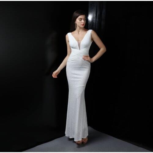 Sexy Waist Style Long Sleeve Sequin Evening Dress Vestido De Festa Prom Gowns Formal Party Dress Reflective Dress Robe De Soiree