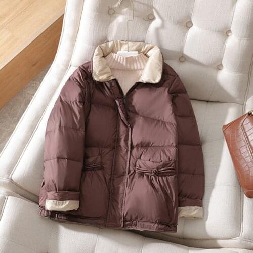 SEDUTMO Winter Oversize Duck Down Coat Women Short Vintage Jacket Autumn Casual Pocket Warm Parkas ED1363