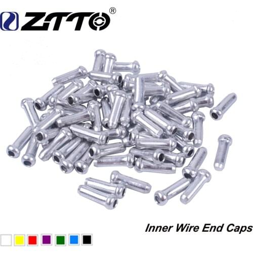 ZTTO 100PCS Road Mountain MTB Bicycle Bike Shifter Brake Inner Cable Tips Caps End Crimp Silver black red blue gold green silver