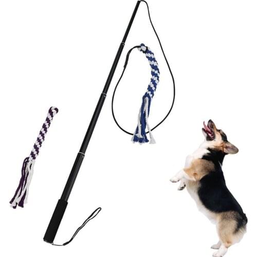 1PC Retractable Dog Puppy Dog Trainer Dog Tease Cat Interactive Toy Training Pet Training Stick Chew Toys Gifts Pet Products