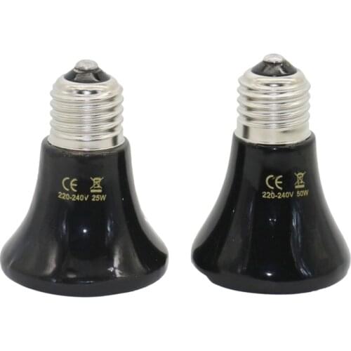 10 Pcs E27 220V-240V Infrared Ceramic Emitter Heat Lamp Reptile pet Brooder Breeding Breeding Light 25W 50W 75W 100W