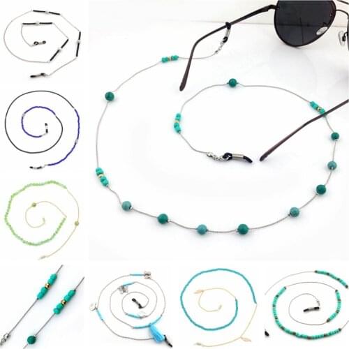 10pc/lot Fashion Colorful Beaded Metal Sunglasses Chain Neck Cord Holder Eyeglass Lanyard wholesale