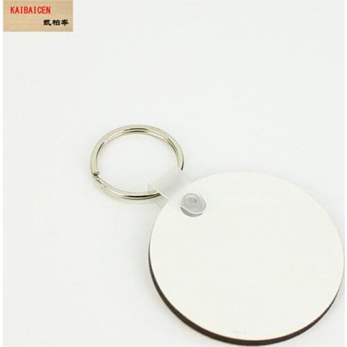 100pcs/Lot Sublimation Wooden Hard Board Key Rings Double Printable Blank MDF Key Chains One Side printable