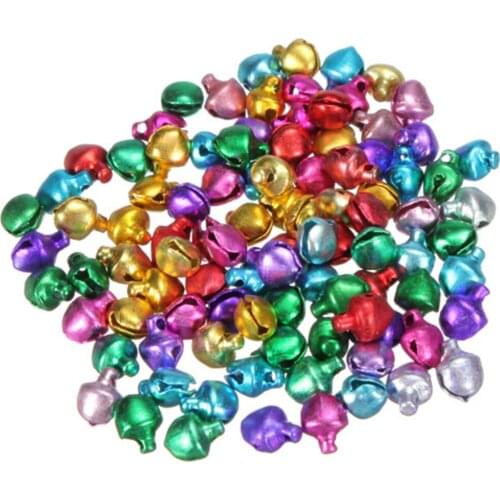100pcs/lot Loose Beads Small Jingle Bells Christmas Decoration Gift DIY Crafts Christmas Home Decorations 6/8/10MM