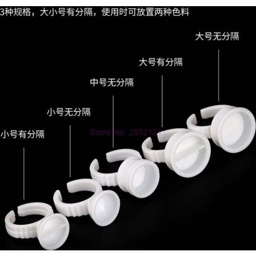 100bags 100pcs/bag Tattoo Ring Ink Cups Container Holder for Grafting Eyelash Pigment Cap