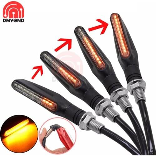 2pcs Motorcycle LED Turn Signals Light Tail Flasher Flowing Water Blinker IP68 Bendable Motorcycle Flashing Lights Turn Signal