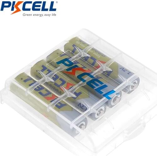 4 PCS PKCELL AAA Battery 1.2V 1000mAh Ni-MH 3A 1.2 Volt AAA Rechargeable Battery Batteries Bateria Baterias +1 Battery Case box