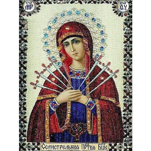 5D DIY Crystal Diamond Painting Virgin Religious Round Diamond Embroidery Home Decoration Christmas Gift