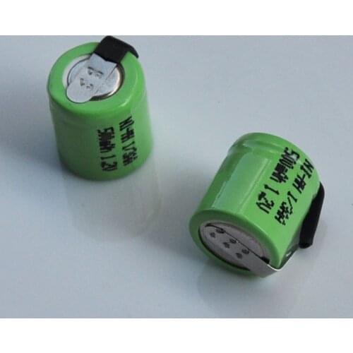 2-10PCS 1.2V 1/3AA ni-mh rechargeable battery 500mah 1/3 AA nimh cell with welding tabs for solar light