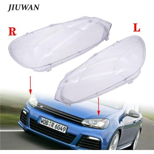 2 Pcs Car Front Headlight Clear Lens Dust Cover Premium Plastic Shell Auto Headlamp Accessories For Volkswagen Golf 6 2010-2014
