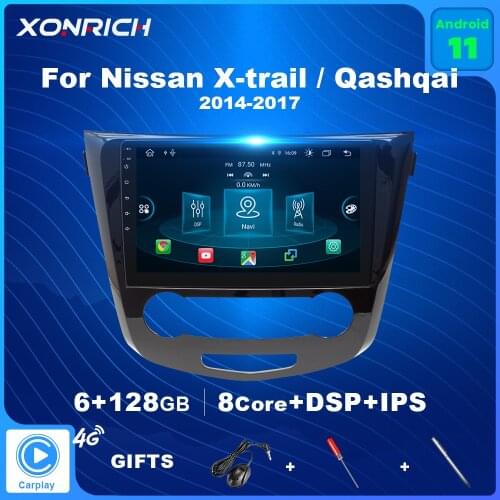 AI Voice Control 4+128 GB Carplay Android 10 Car Radio Player For Nissan Qashqai J11 Nissan X trail T32 2014 - 2017 DSP IPS