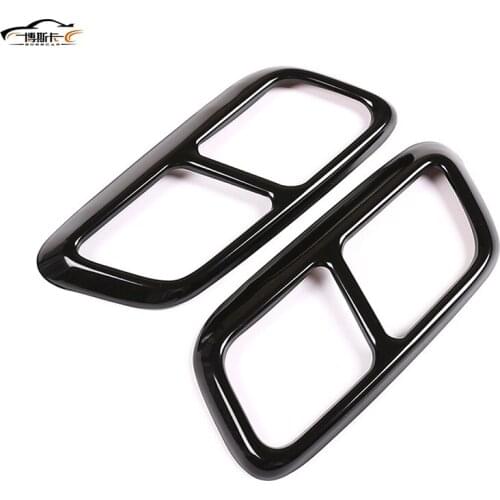 Tainless Steel Car Pipe Throat Exhaust Outputs TailPipe Frame Cover Trim For Land Rover Range Rover Velar 2017-2020 Accessories