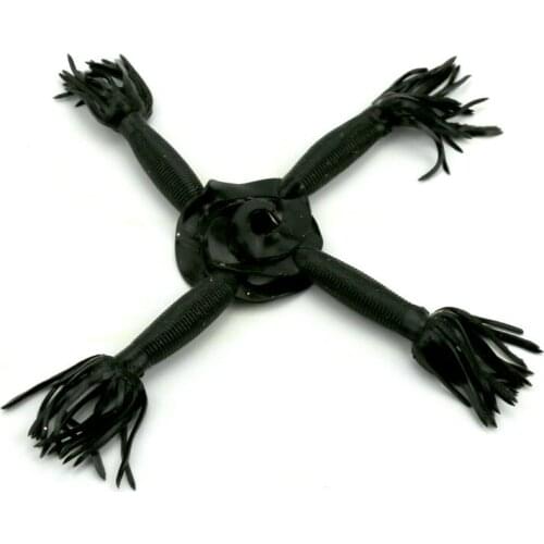 Big Sale 50pcs Black Soft Fishing Lure Artificial Rubber Loach Worm Fishing Tackles Double Tail Worm Bait 11cm 7.5g