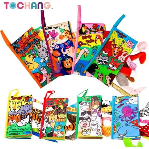 Baby Soft Cloth Book Animal Tail Cloth Book Baby Educational Toddlers Books Toys for Learning