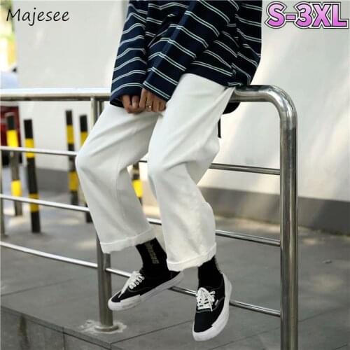 Jeans Men Baggy Large Size 3XL Harajuku White Denim Straight High Street Teens Drape Wide-leg Trousers Ins Korean-style Outwear