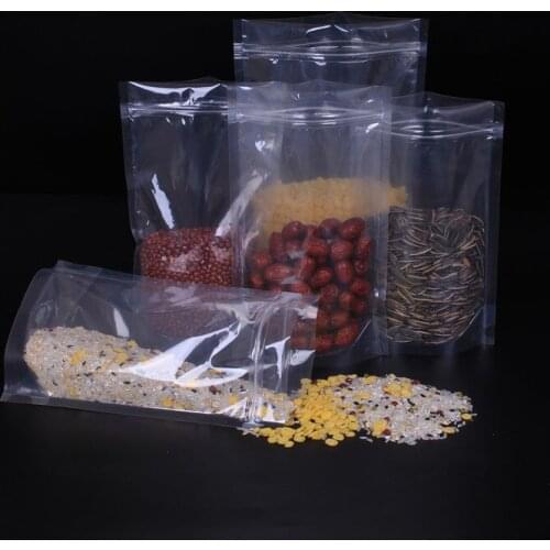 Ferimo 100pcs Clear Seal Pocket Zipper Bound Bag Food Self-sealing storage bags Printing