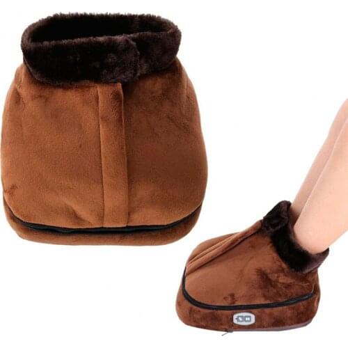 Electric Heated Foot care Warmer tool pad Cosy Unisex Velvet Feet Warmer Massager Big Slipper Foot Heat Warm Massage Shoes